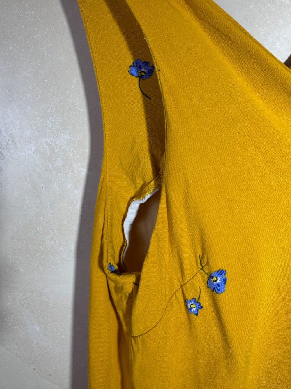 Popsugar Mustard Floral Button Front Swing Dress XL - Picture 7 of 12